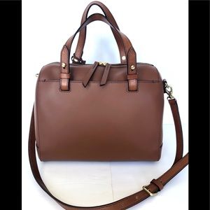 Fossil Rachel Brown Leather Satchel Crossbody